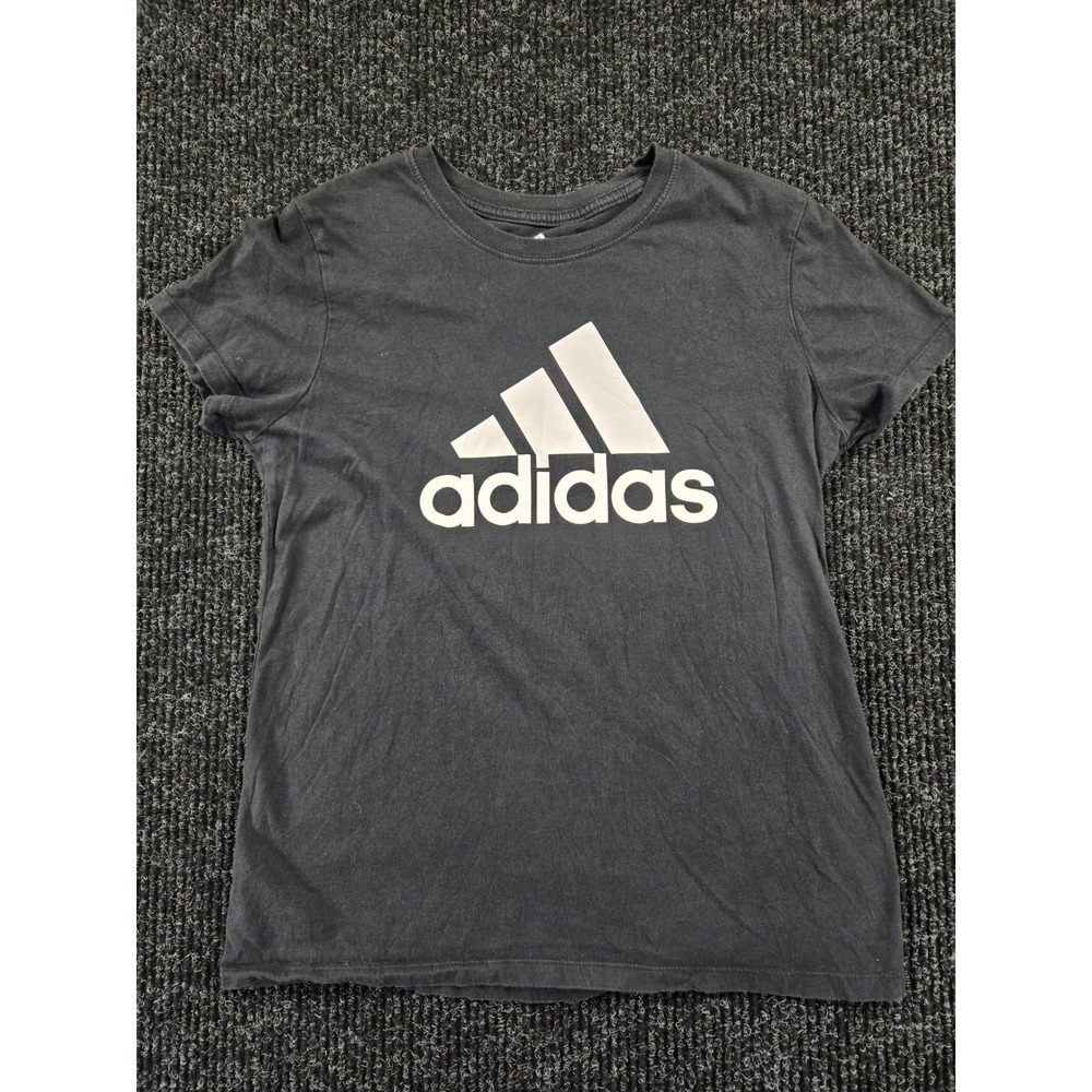 Adidas Golf Womens Black Cotton Graphic Logo Short Sleeve T-Shirt Size L